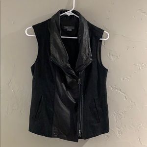 Black leather vest